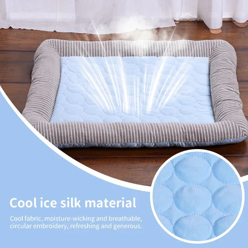 Cooling Pet Bed with Raised Bolster Edge