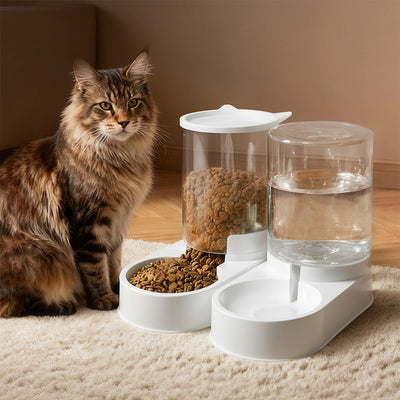 3.2L Compact Gravity Pet Feeder and Water Dispenser Set