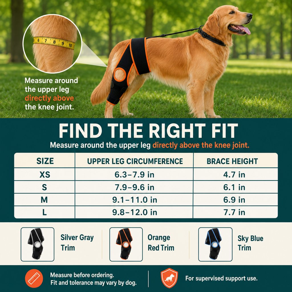 Dog Knee Brace with Collar Support Strap