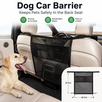 Dog Car Barrier Mesh for Back Seat Road Trips