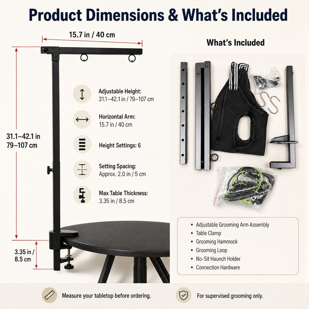 Adjustable Dog Grooming Arm Kit for At-Home Grooming