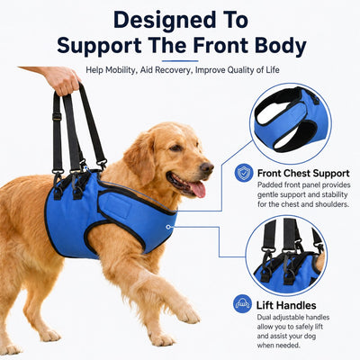 Front Leg Support Harness with Lift Handles for Dogs