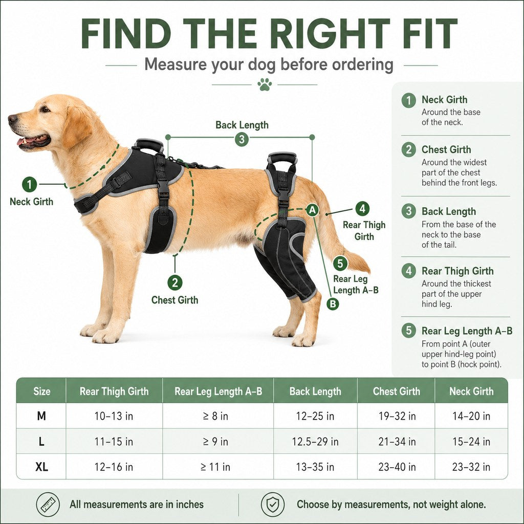 Full-Body Dog Lift Harness with Dual Rear-Leg Sleeves