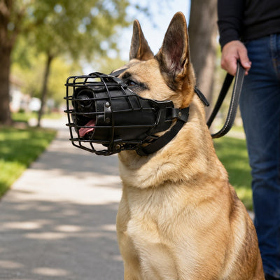 Steel Basket Dog Muzzle for Large Dogs on Walks