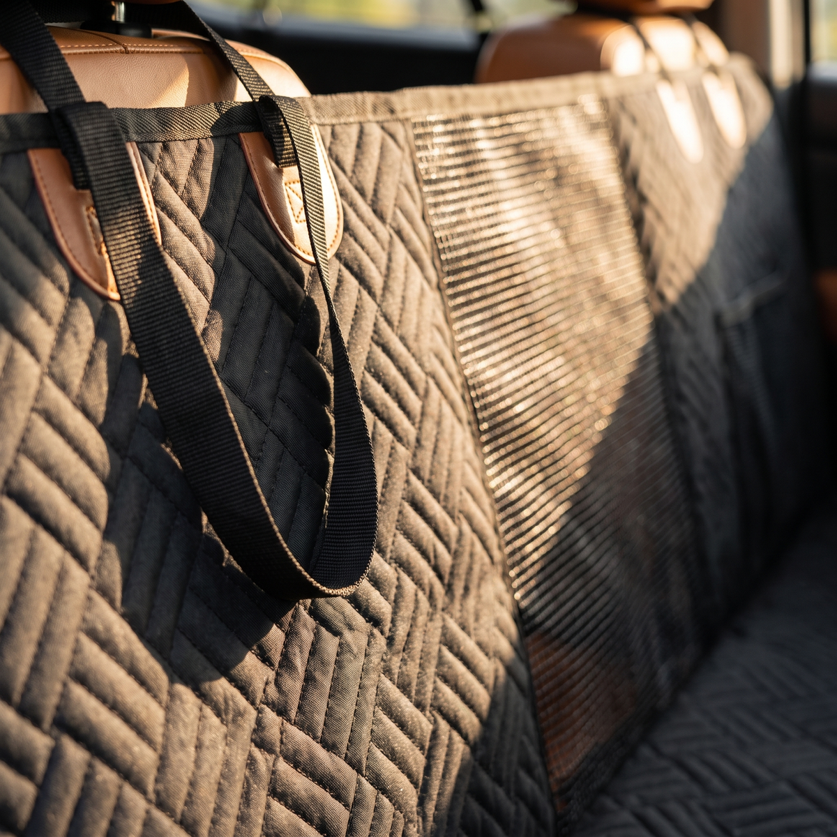 Close up of the side panel, mesh viewing section and strap