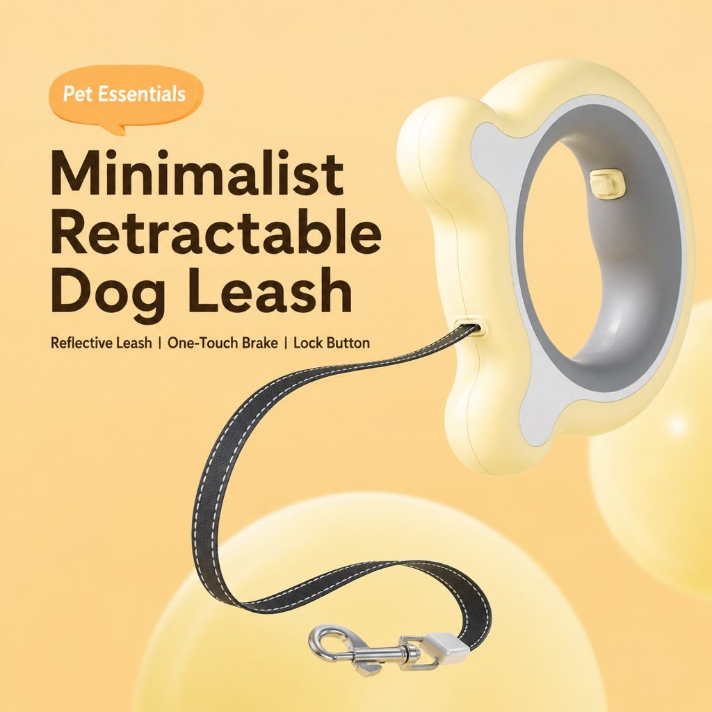 Retractable Dog Leash with Reflective Tape