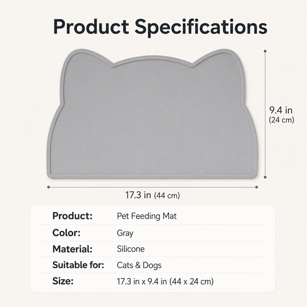 Raised-Edge Silicone Pet Feeding Mat for Cats & Dogs