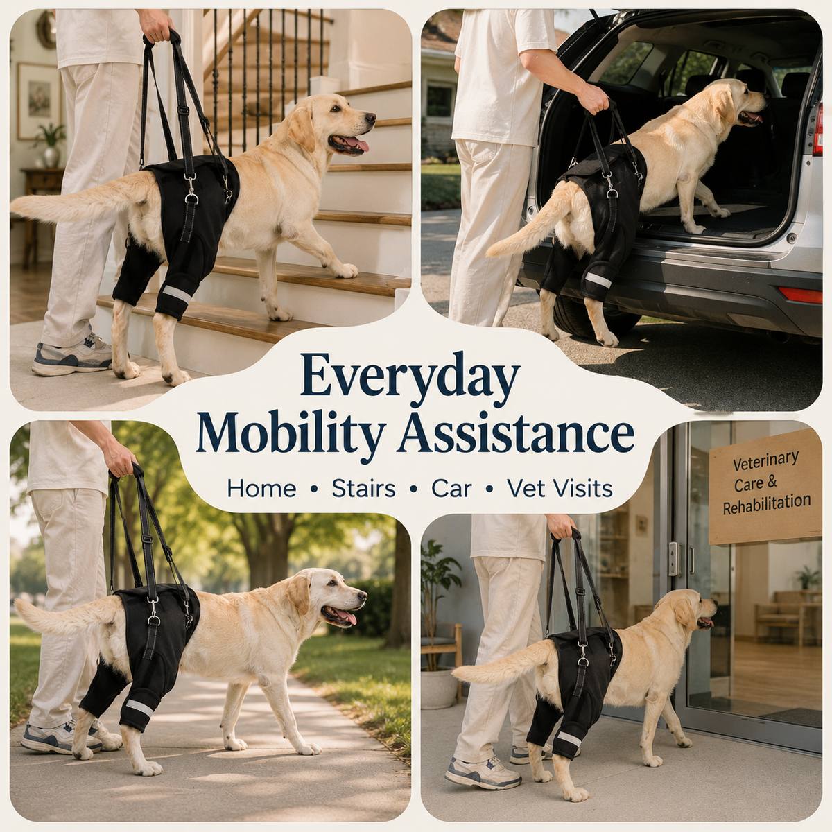 Rear Support Dog Harness for Stairs, Car Entry & Walks