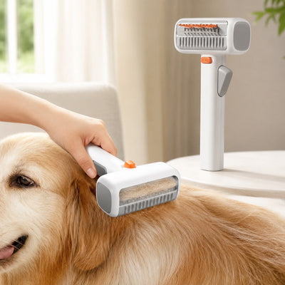 Self-Cleaning Pet Grooming and Dematting Brush