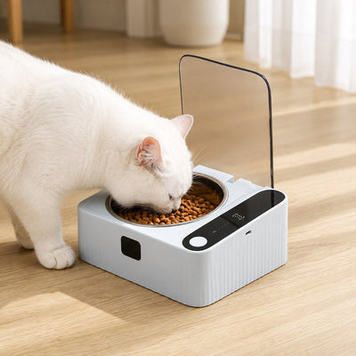Smart Motion Sensor Covered Cat Bowl with Auto Open Lid