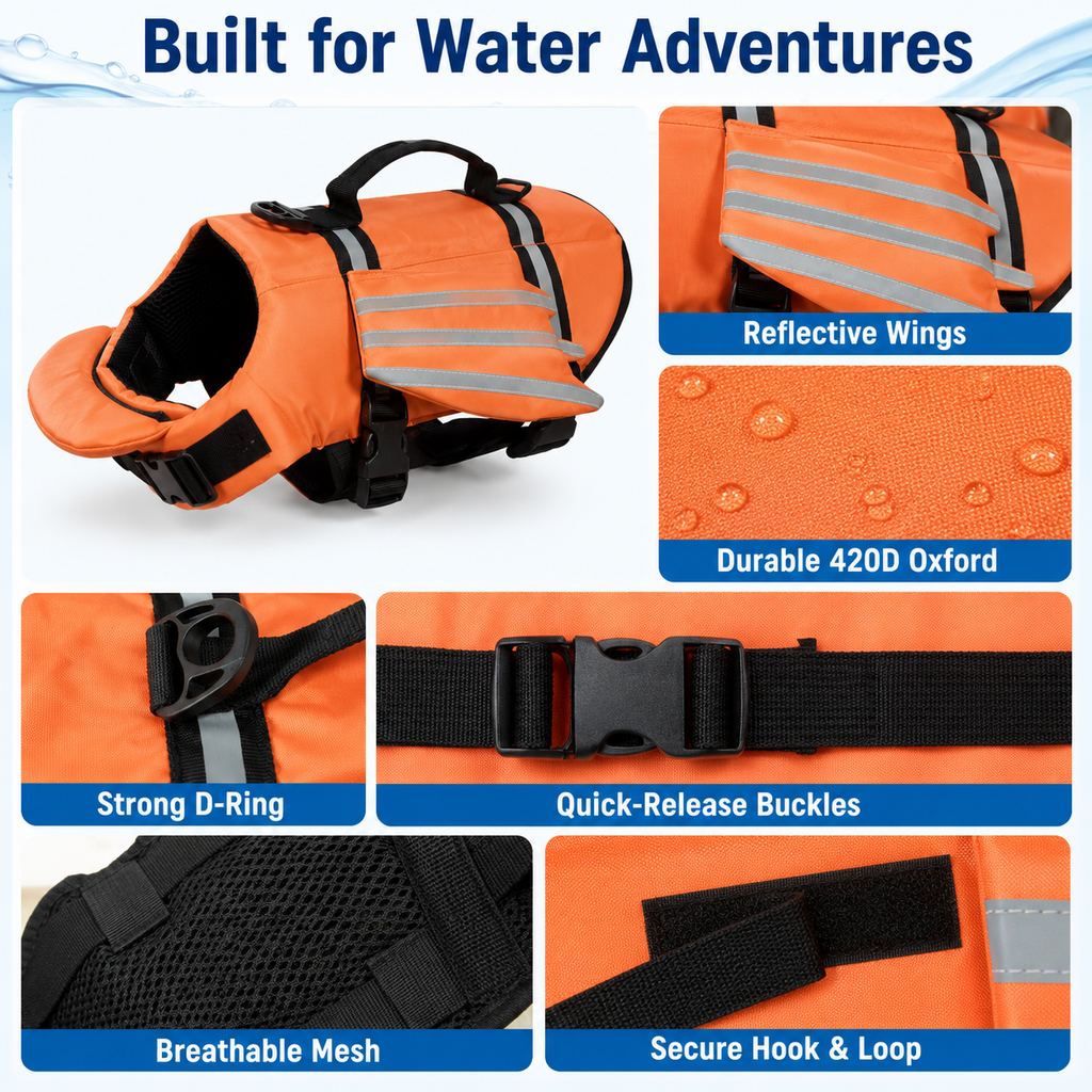 FloatGuard Dog Life Jacket with Chin Float