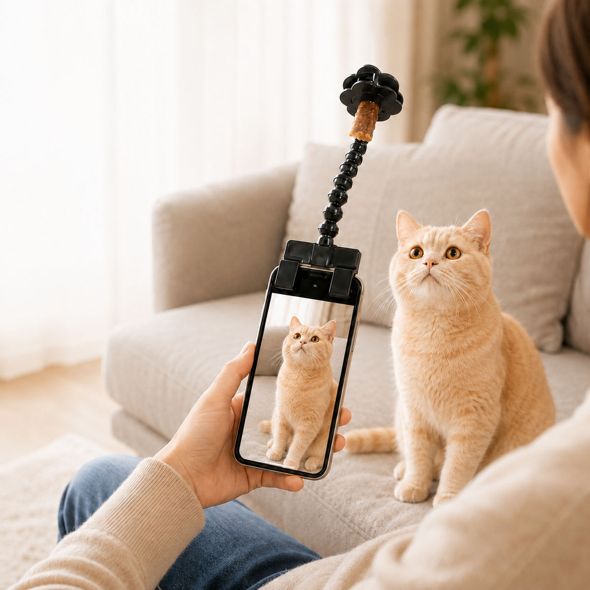 Pet Selfie Clip, Treat Holder Phone Attachment