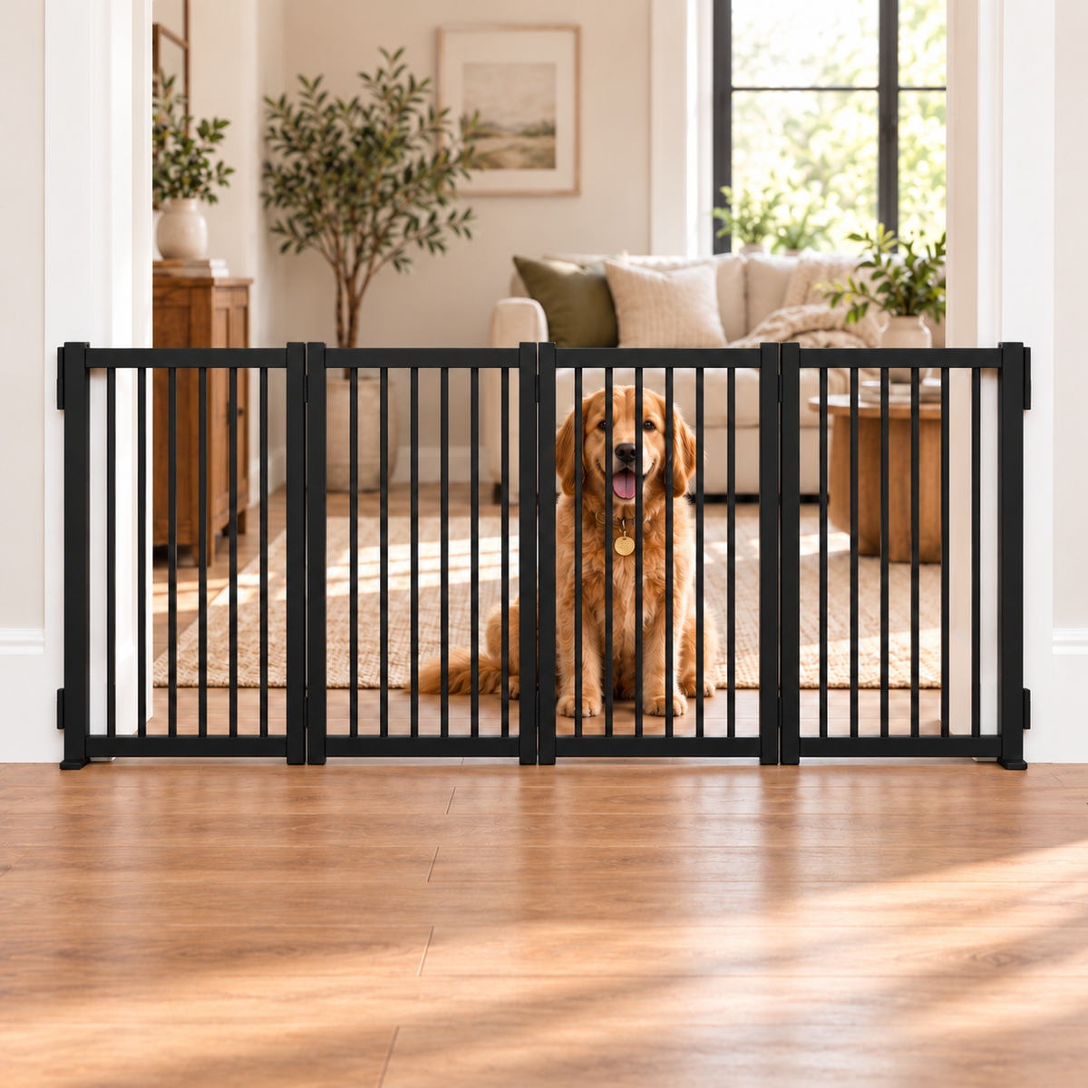 Freestanding Wooden Puppy Gate