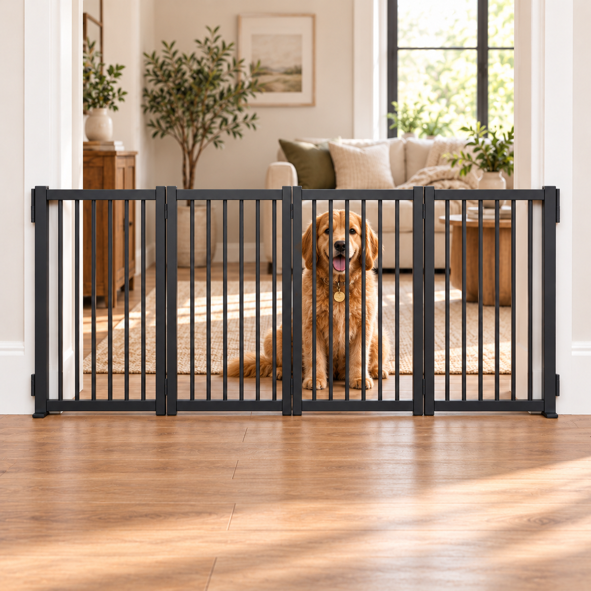 Freestanding Wooden Puppy Gate