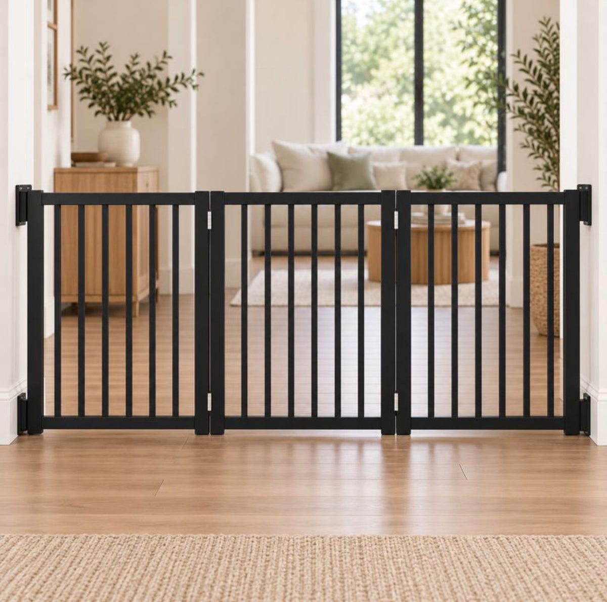 Freestanding Wooden Puppy Gate