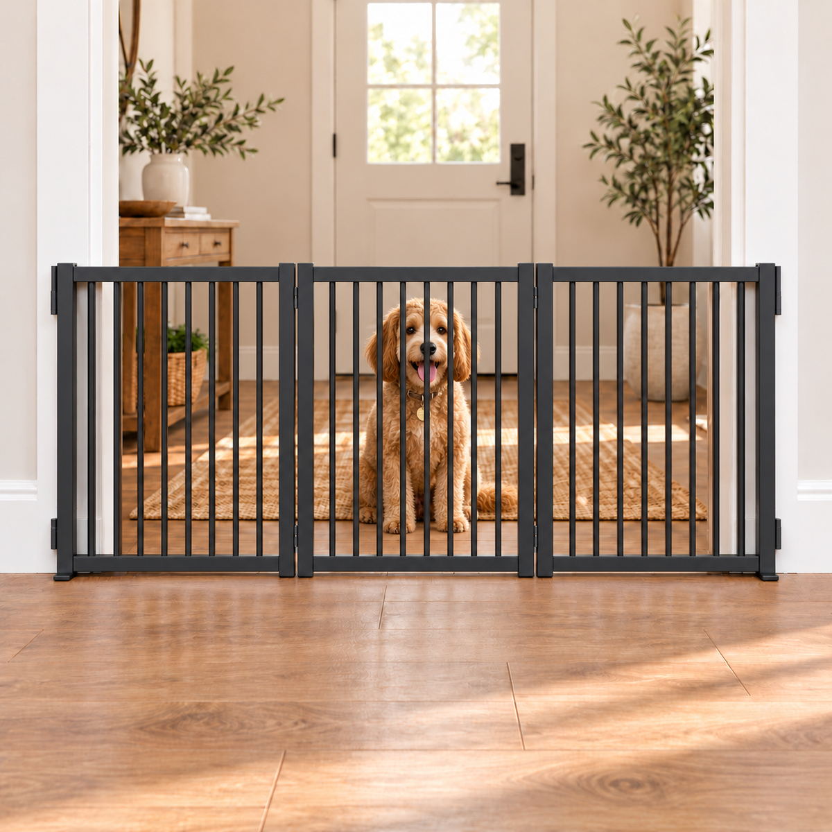 Freestanding Wooden Puppy Gate