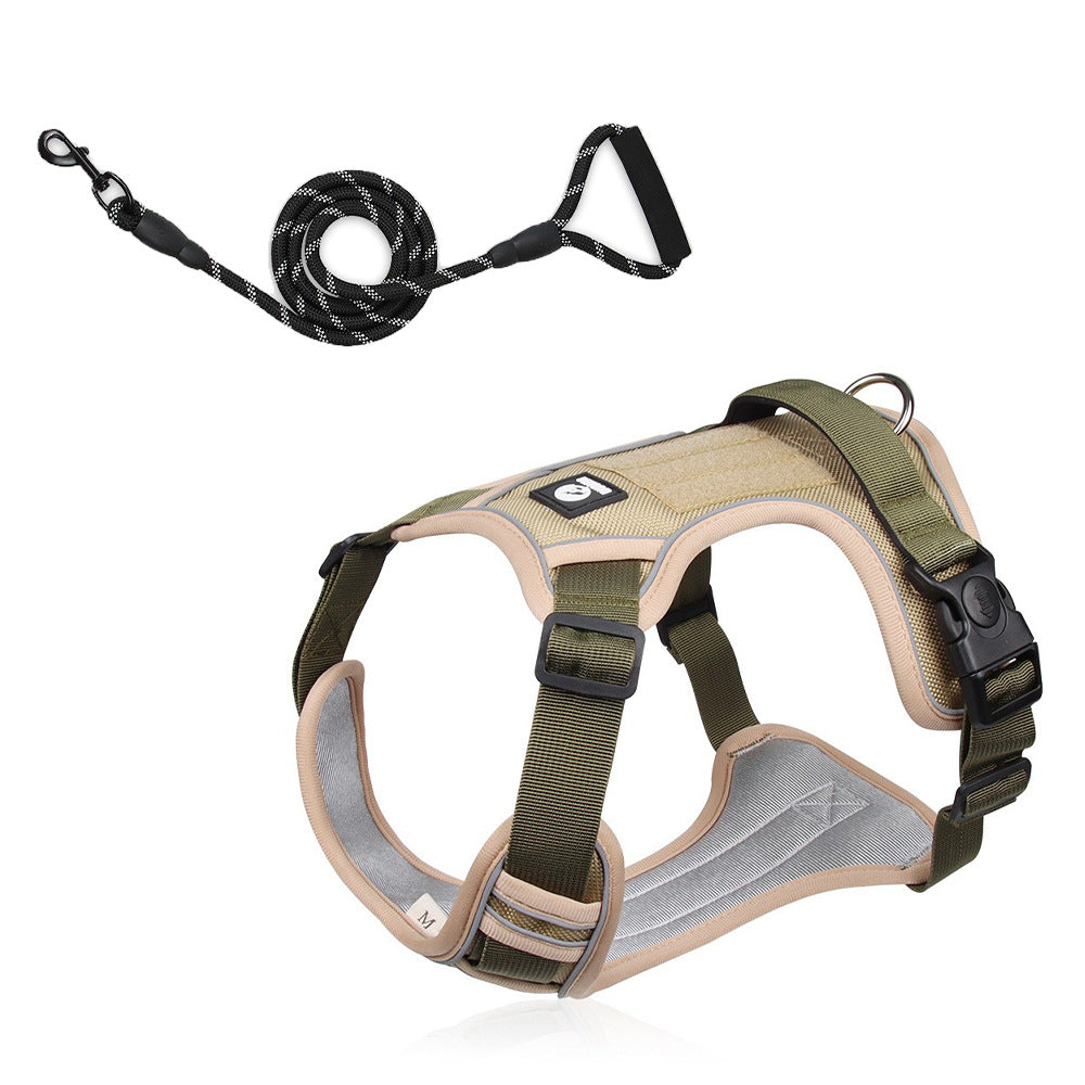 Reflective Heavy-Duty Dog Harness & Lead Set