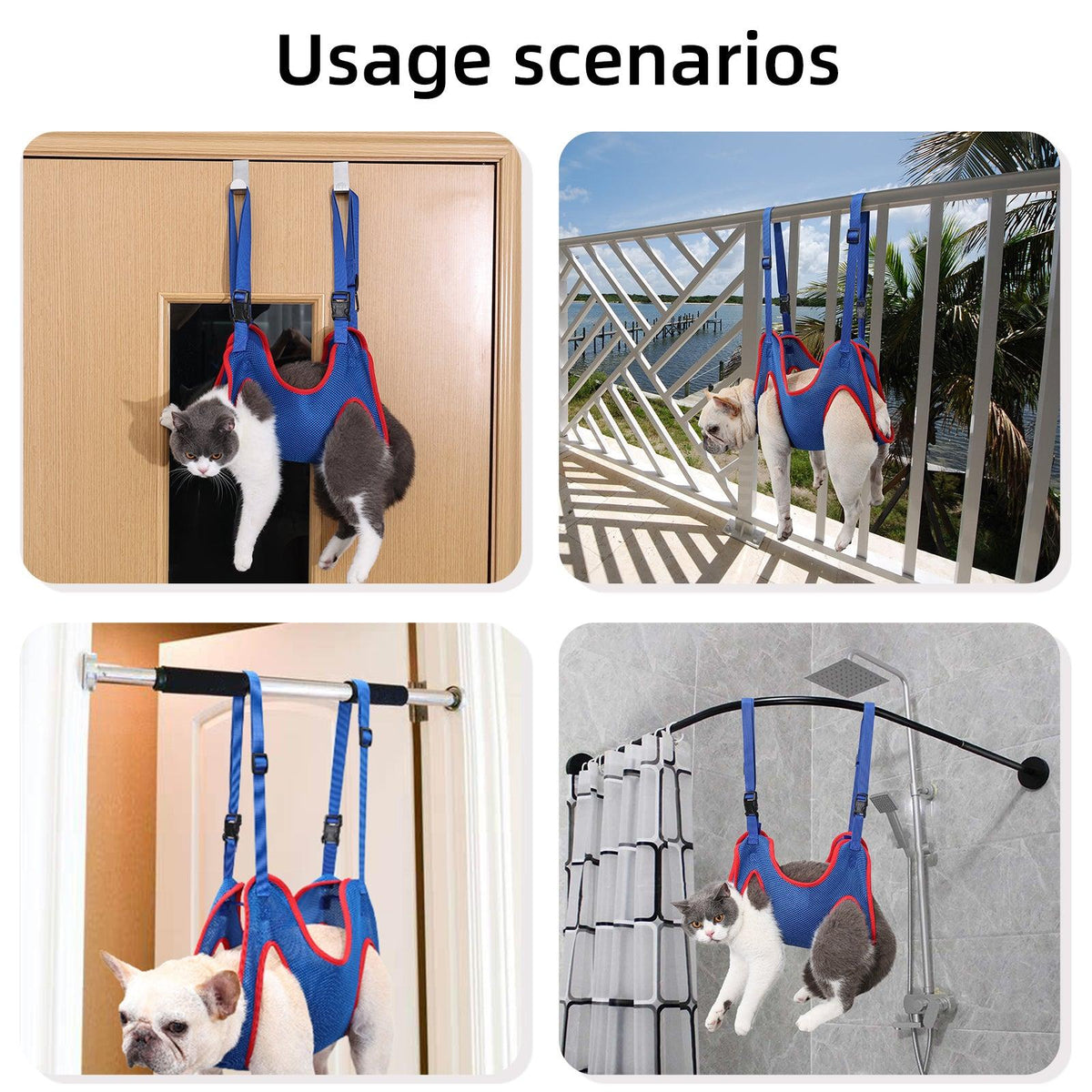 Mesh Pet Grooming Hammock for Cats & Small Dogs