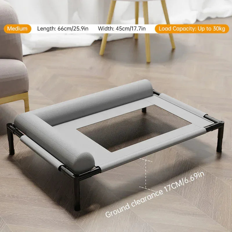 Elevated Mesh Dog Bed with Removable Cushion
