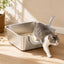 Low Entry Stainless Steel Cat Litter Box with Splash Guard
