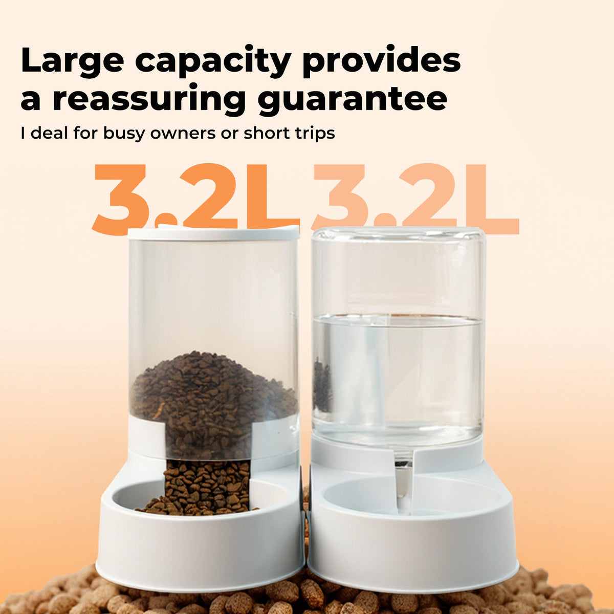 3.2L Compact Gravity Pet Feeder and Water Dispenser Set