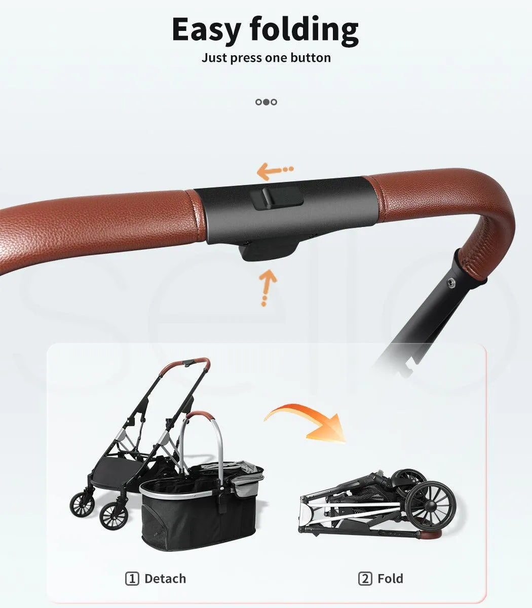 Deluxe 3-in-1 Pet Stroller with Aluminium Frame