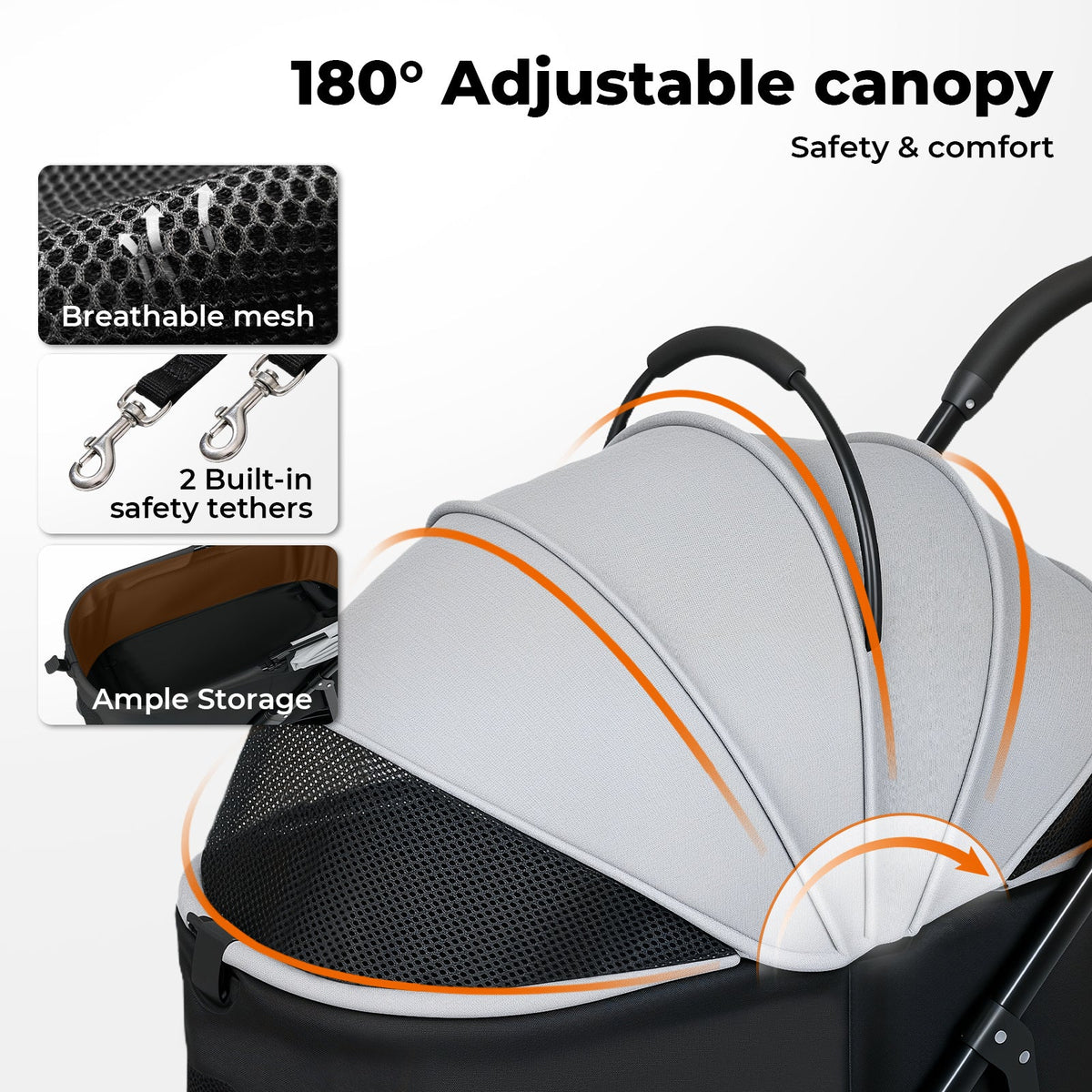 3-in-1 Dog and Cat Stroller with Car Seat and Carrier
