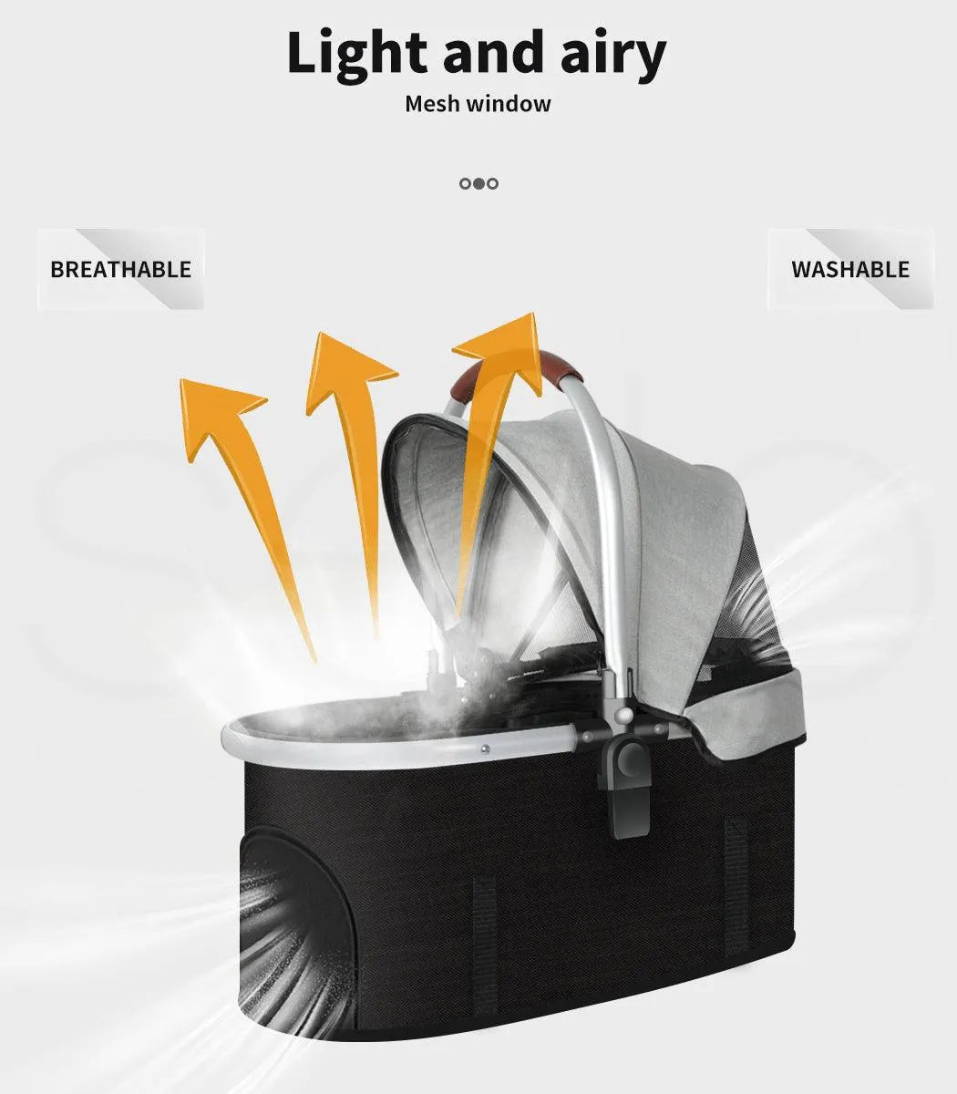 Deluxe 3-in-1 Pet Stroller with Aluminium Frame