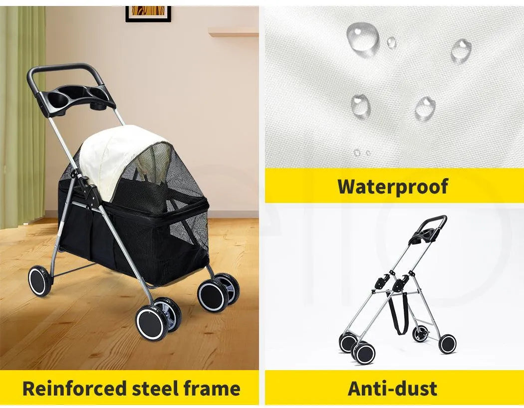 Foldable Pet Stroller for Dogs and Cats up to 15kg