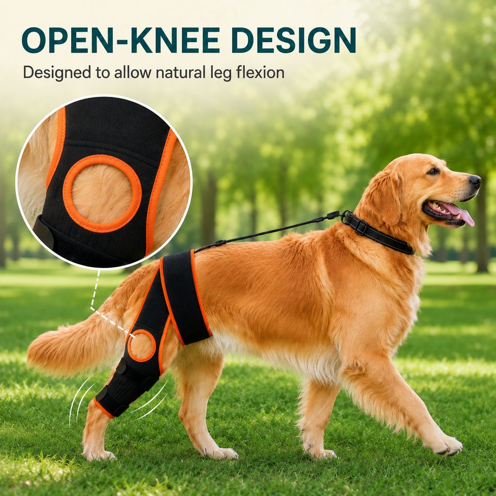 Dog Knee Brace with Collar Support Strap