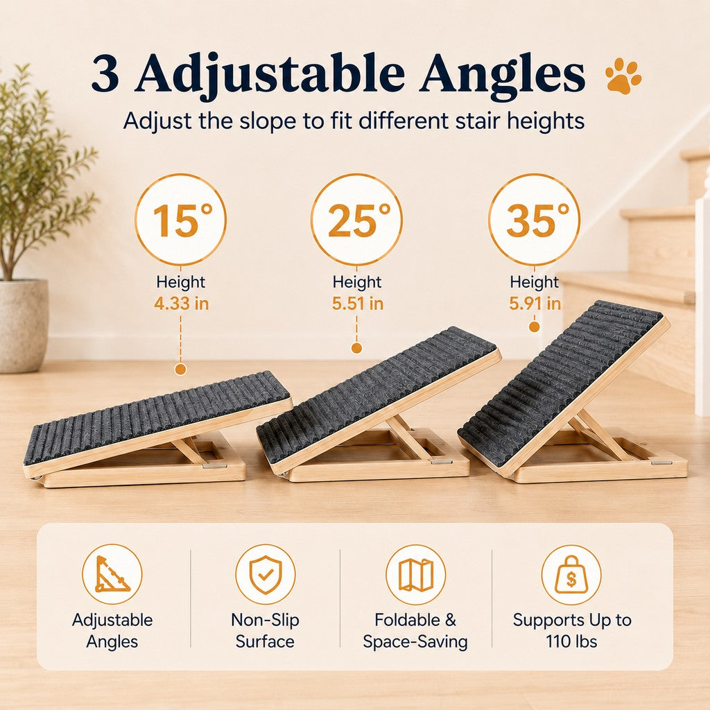 Foldable Wooden Dog Stairs for Small Dogs