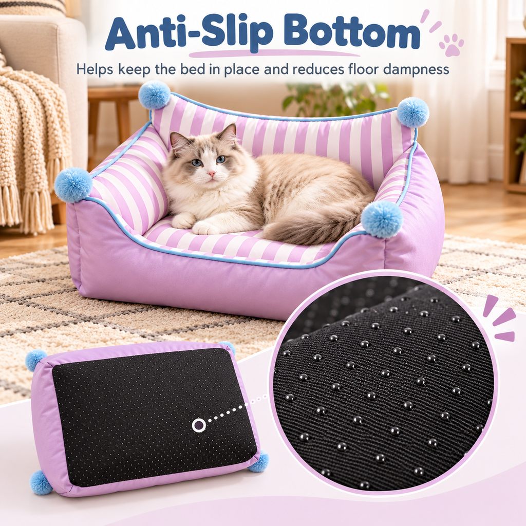 All-Season Pet Sofa Bed with Pillow for Cats and Small Dogs