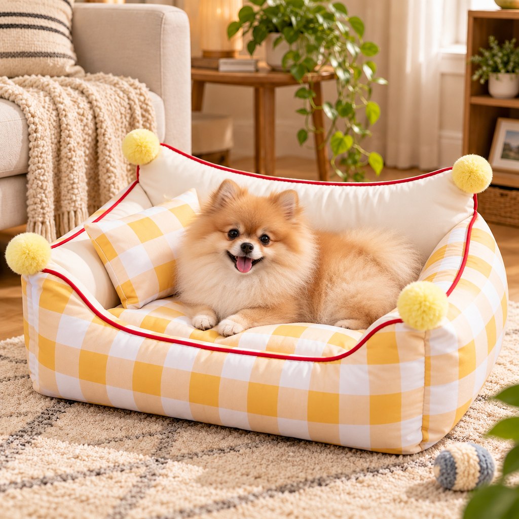 All-Season Pet Sofa Bed with Pillow for Cats and Small Dogs