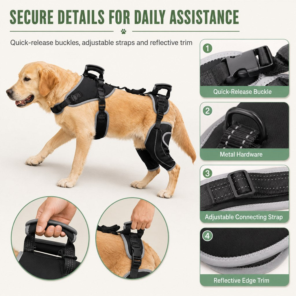 Full-Body Dog Lift Harness with Dual Rear-Leg Sleeves