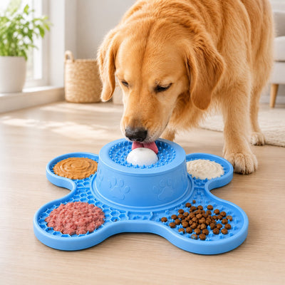 3-in-1 Dog Lick Mat & Slow Feeder Bowl for Bath Time