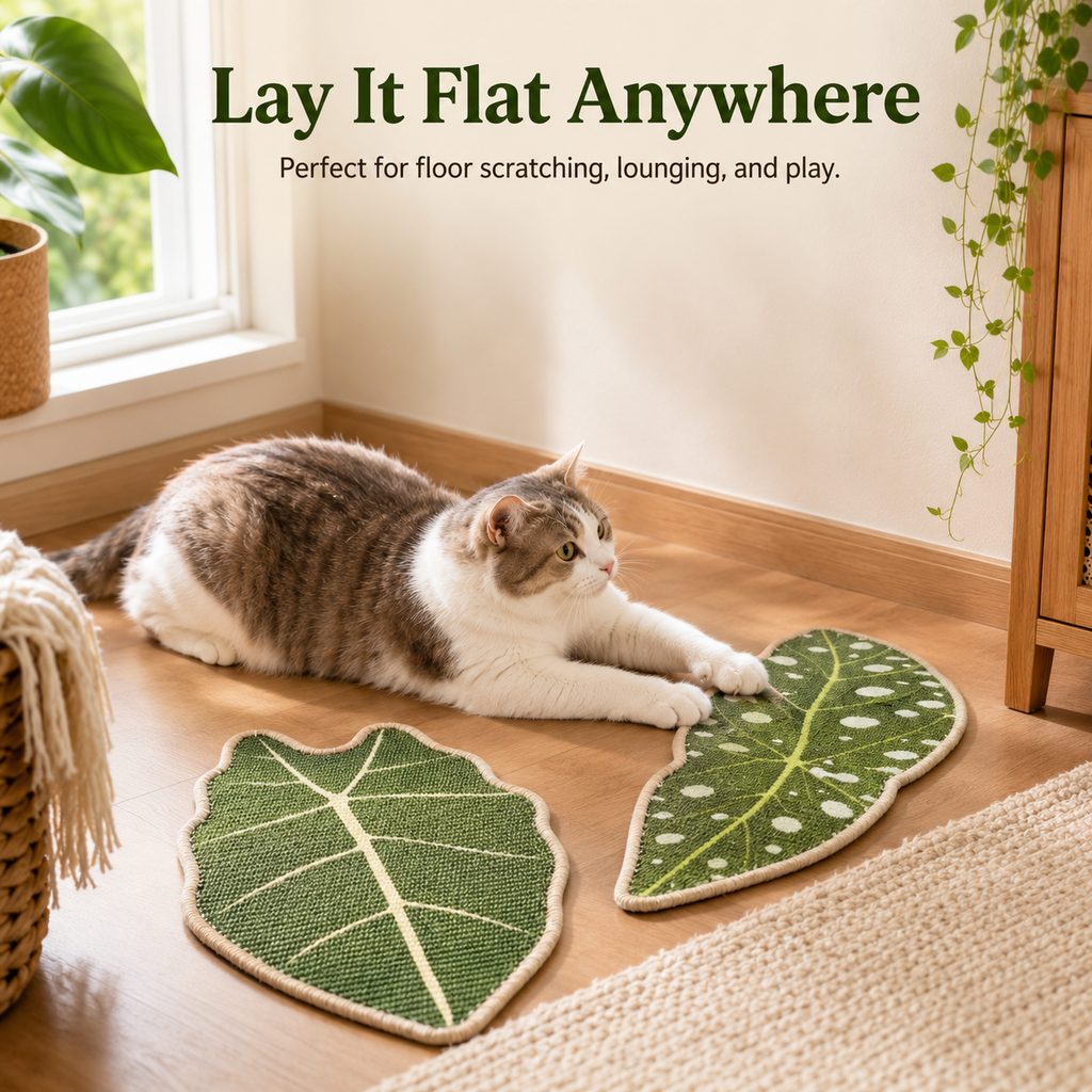 Botanical Sisal Cat Scratcher Mat for Walls & Floors