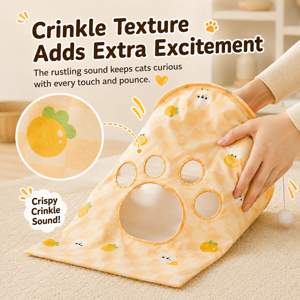 Interactive Cat Crinkle Play Sack for Indoor Cats