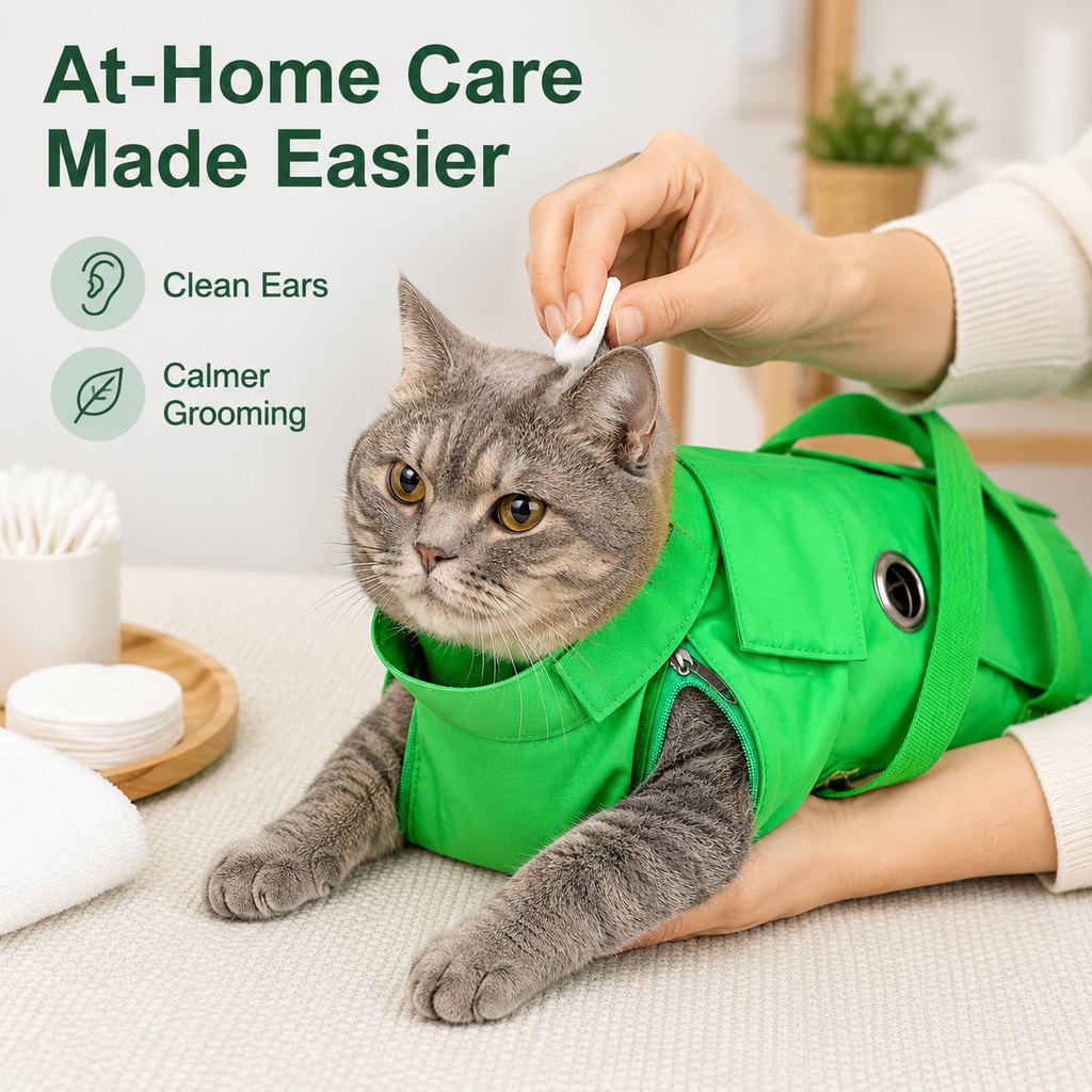 Multi-Use Cat Carrier and Grooming Bag with Paw Access