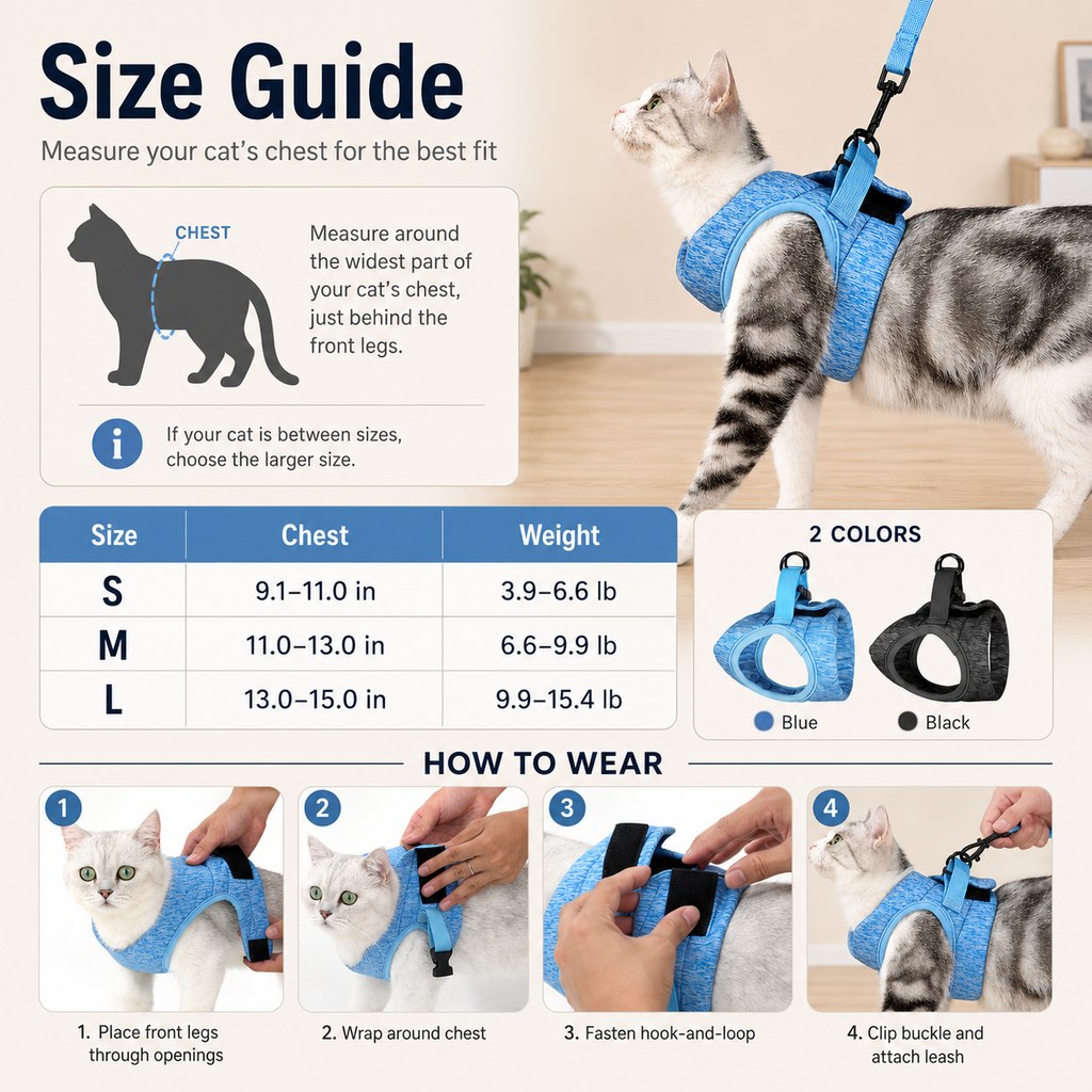 Breathable Cat Harness & Leash Set