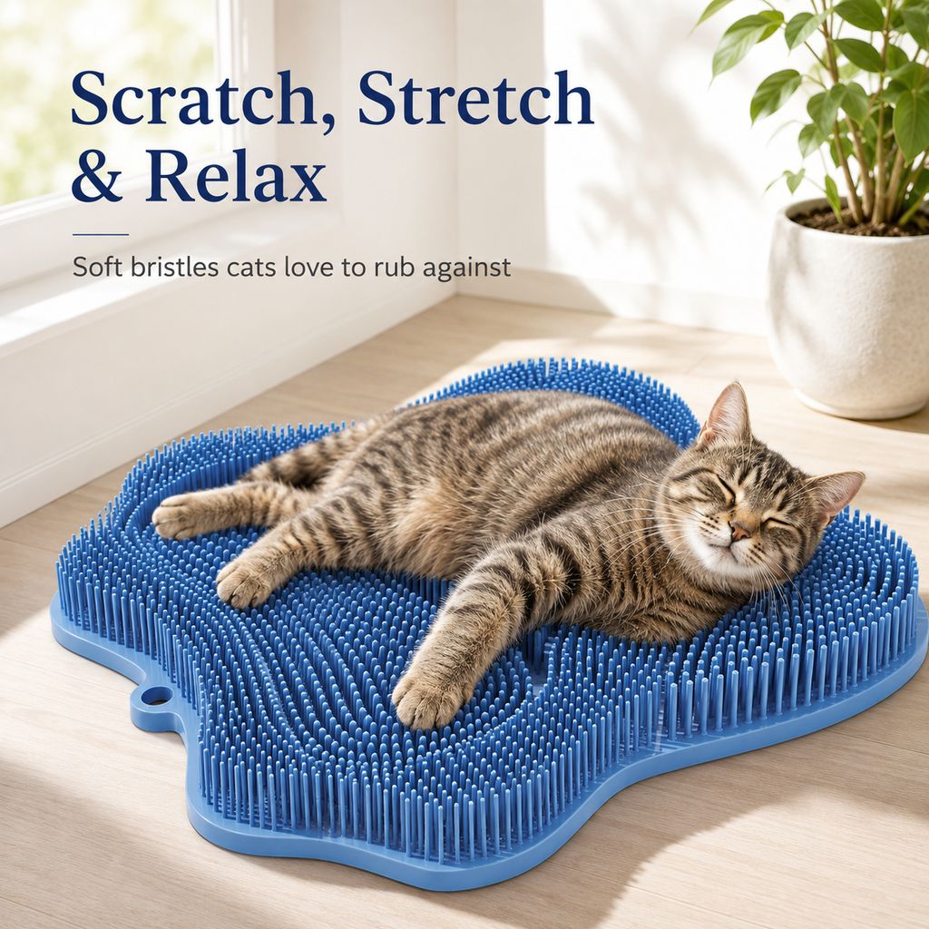 Soft TPR Cat Scratch & Massage Mat for Indoor Cats