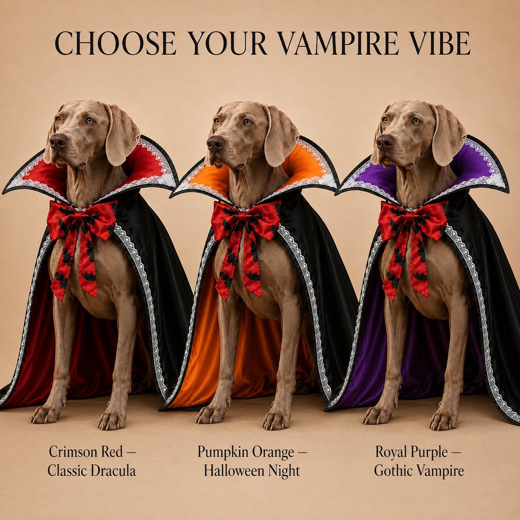 Vampire Dog Cape Halloween Costume with Stand-Up Collar
