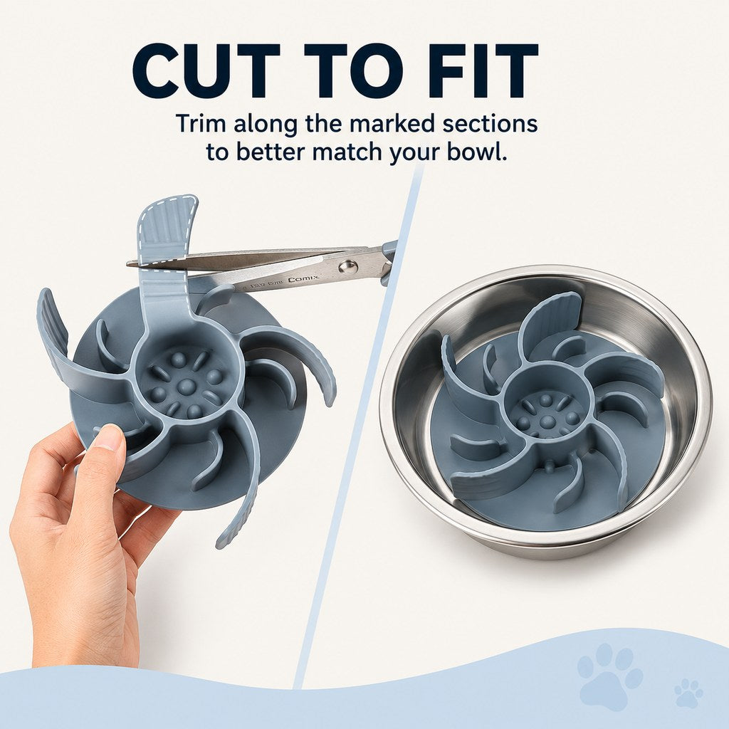 Cut-to-Fit Slow Feeder Insert & Steel Bowl Set