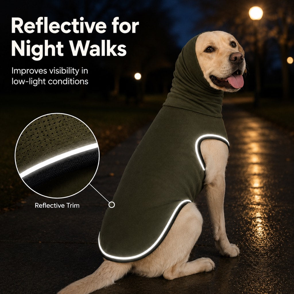 Dog Calming Shirt with Ear Hood for Fireworks & Storms