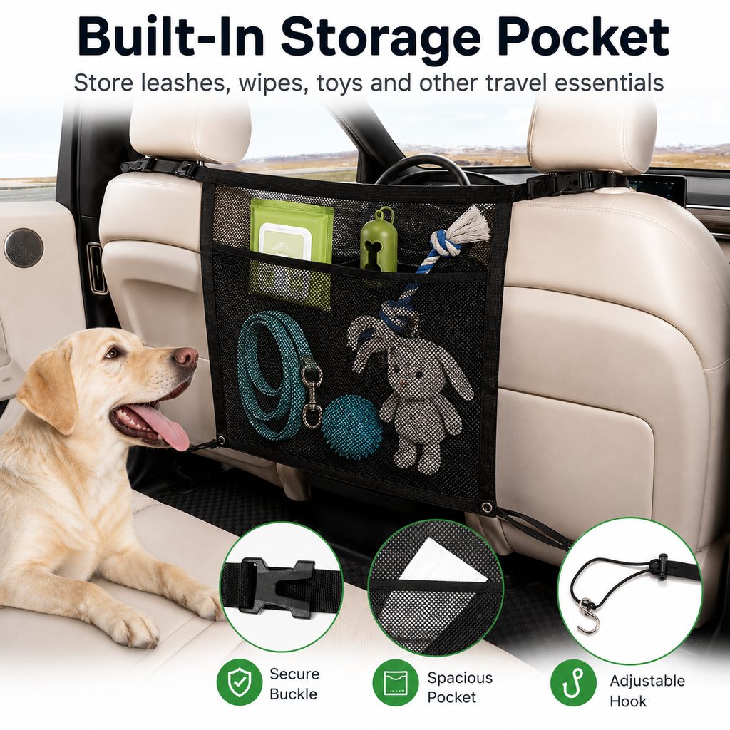 Dog Car Barrier Mesh for Back Seat Road Trips