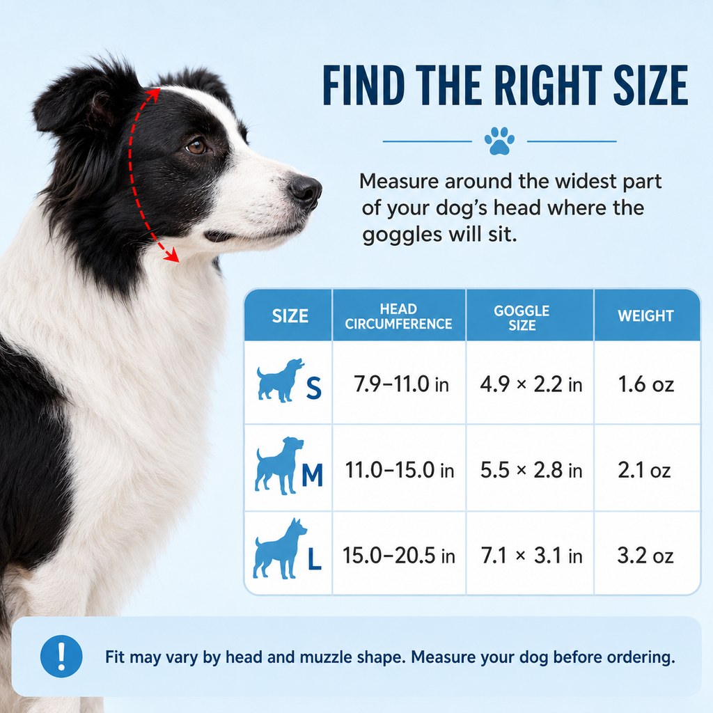 Photochromic Dog Goggles for Hiking and Car Rides