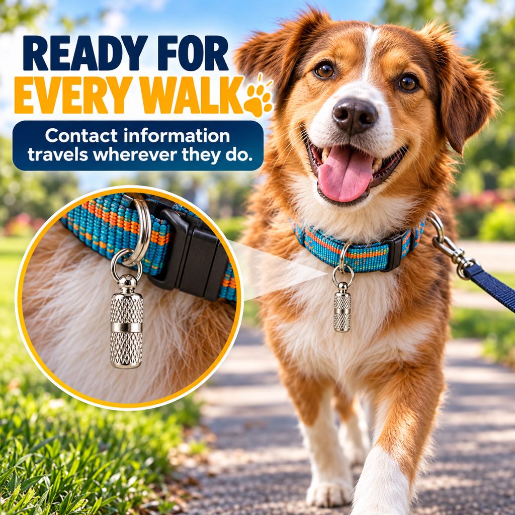 Dog ID Contact Capsule for Collars, 3-Pack