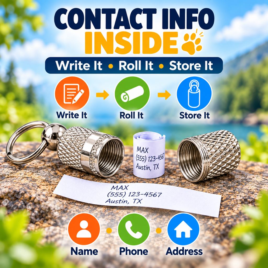Dog ID Contact Capsule for Collars, 3-Pack