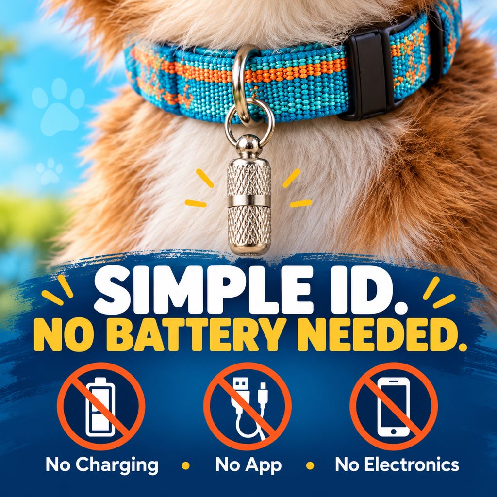 Dog ID Contact Capsule for Collars, 3-Pack