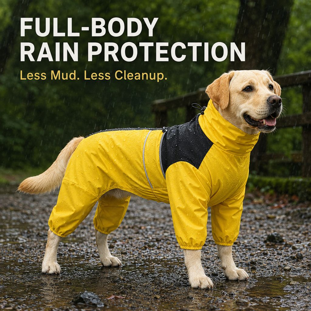 Full-Body Waterproof Dog Rain Suit for Muddy Walks