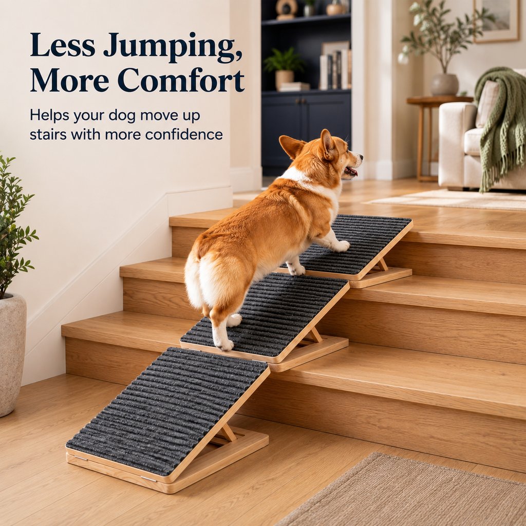 Foldable Wooden Dog Stairs for Small Dogs